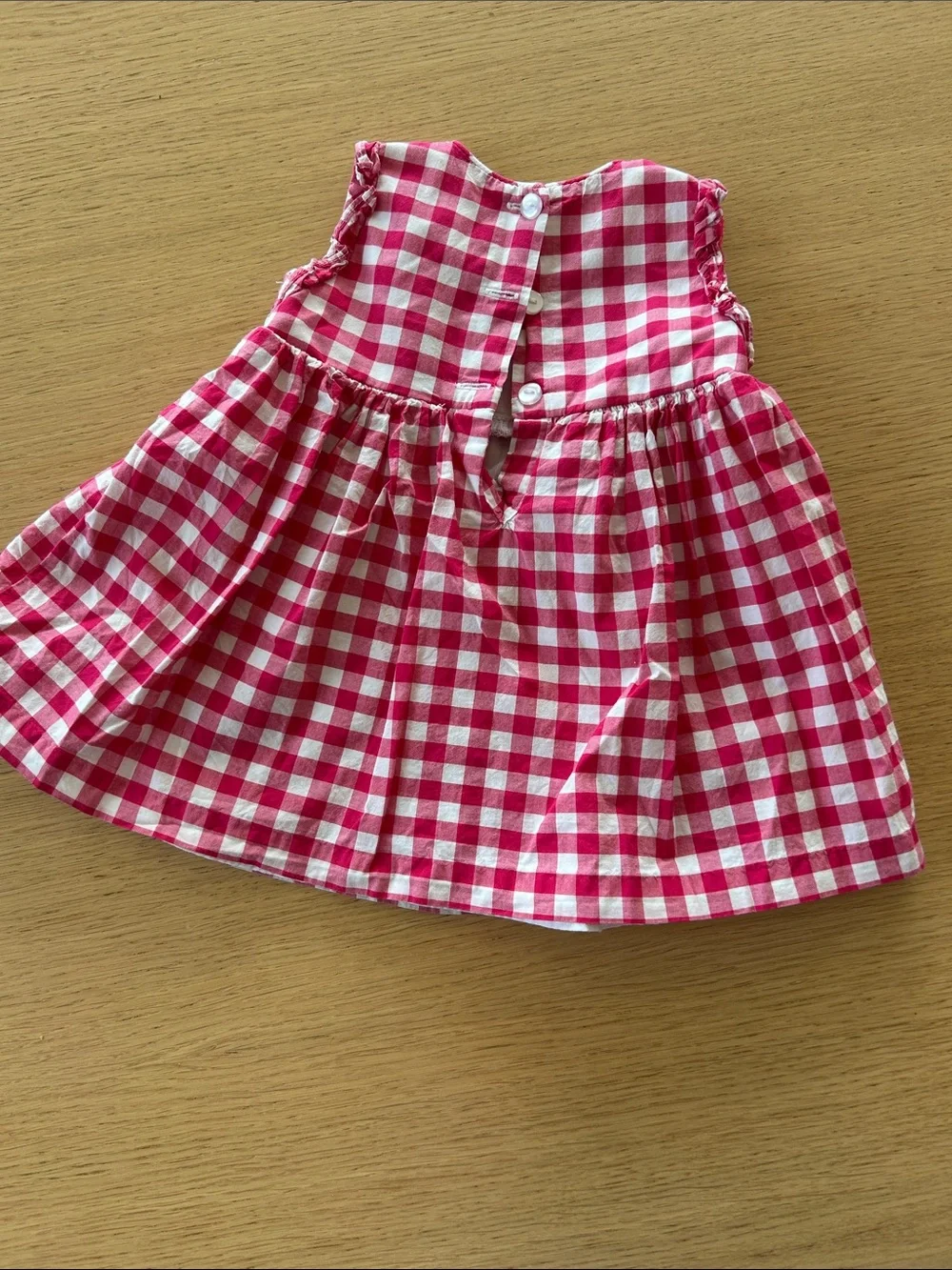 Bonnie Baby Pink Gingham Smocked Floral Dress